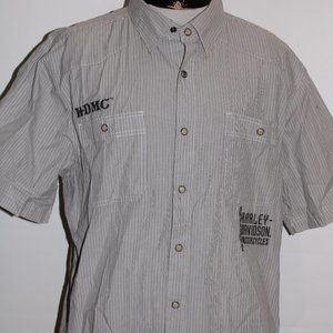 HARLEY DAVIDSON Mens 2XL XXL Striped Embroidered B